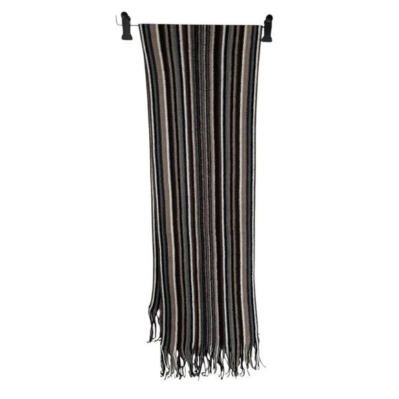 Striped Black and White Scarf - Picture 1 of 4